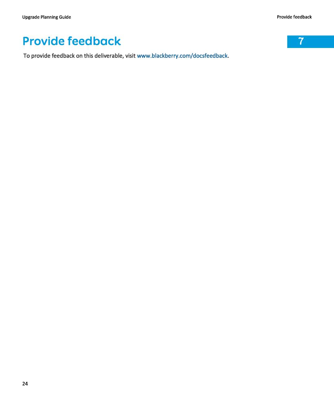 Blackberry blackberry enterprise server manual Provide feedback, Upgrade Planning Guide 