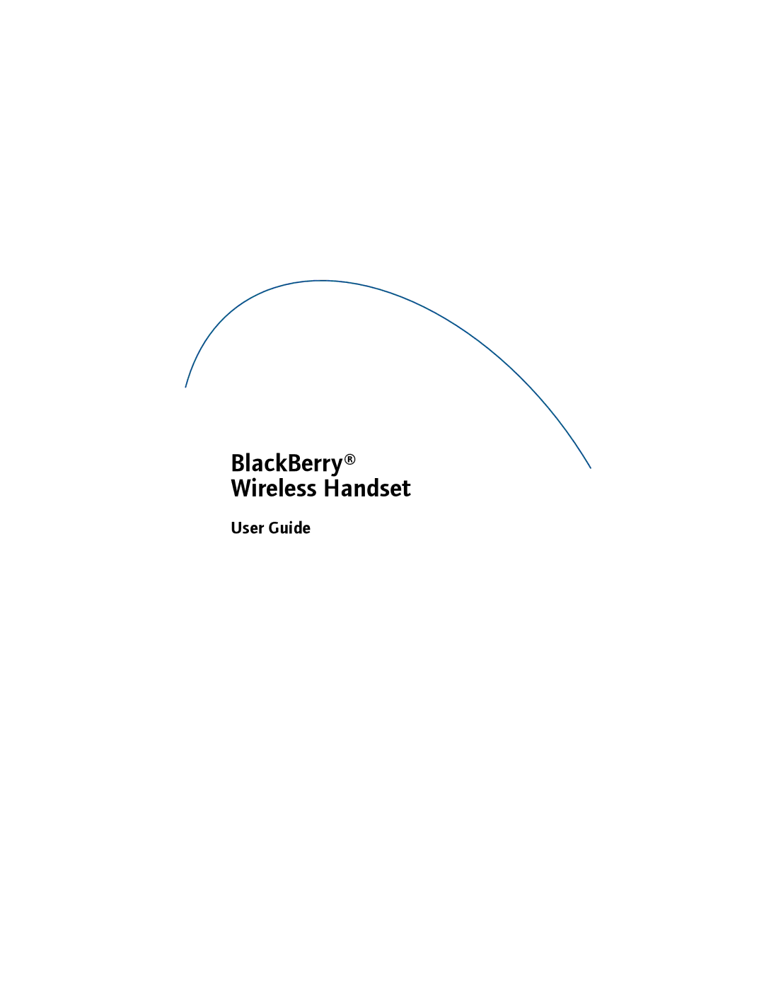Blackberry manual BlackBerry Wireless Handset, User Guide 