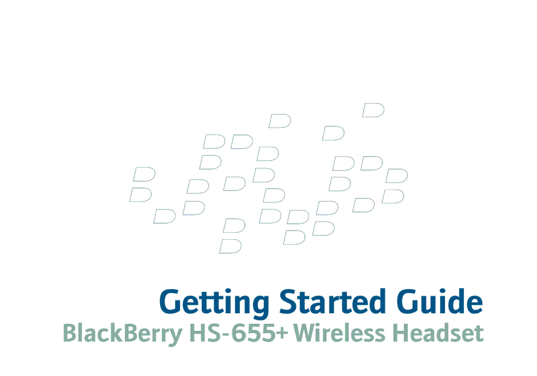 Blackberry HS-655 manual Getting Started Guide 