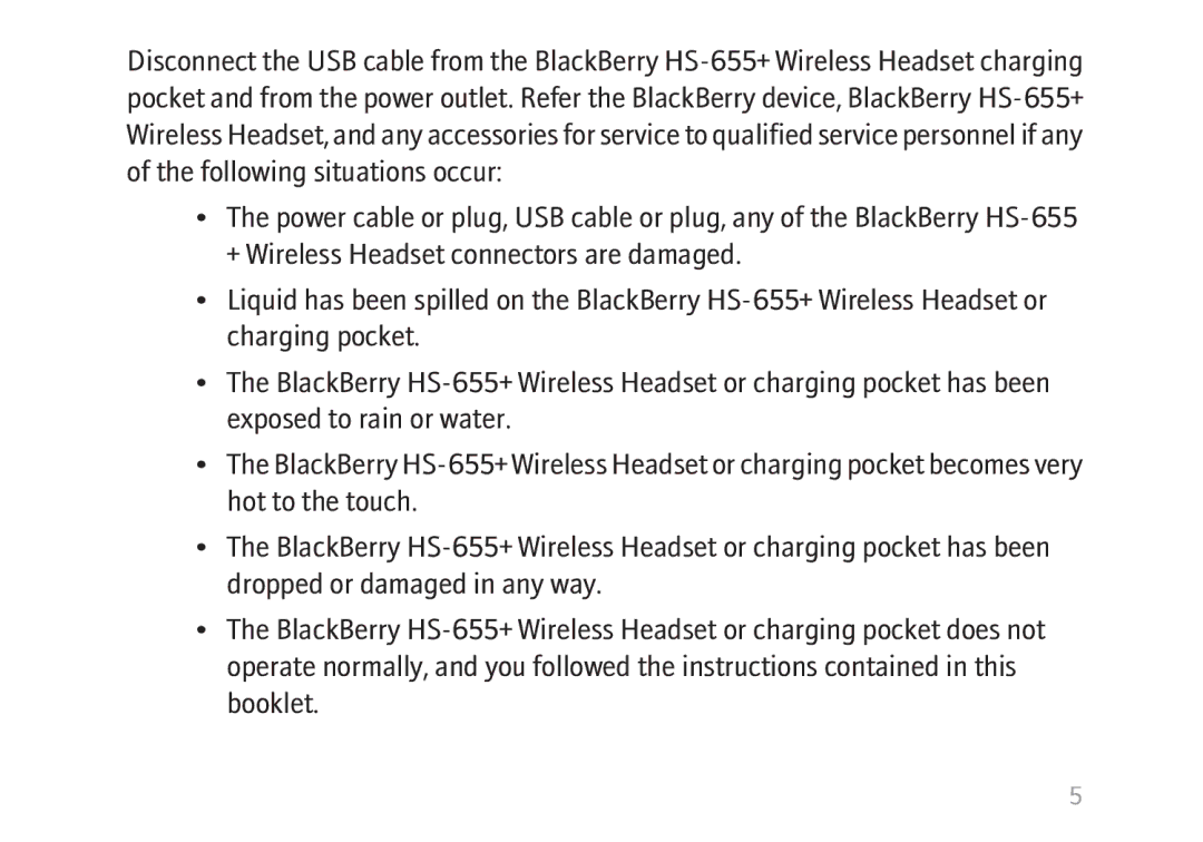 Blackberry HS-655 manual 