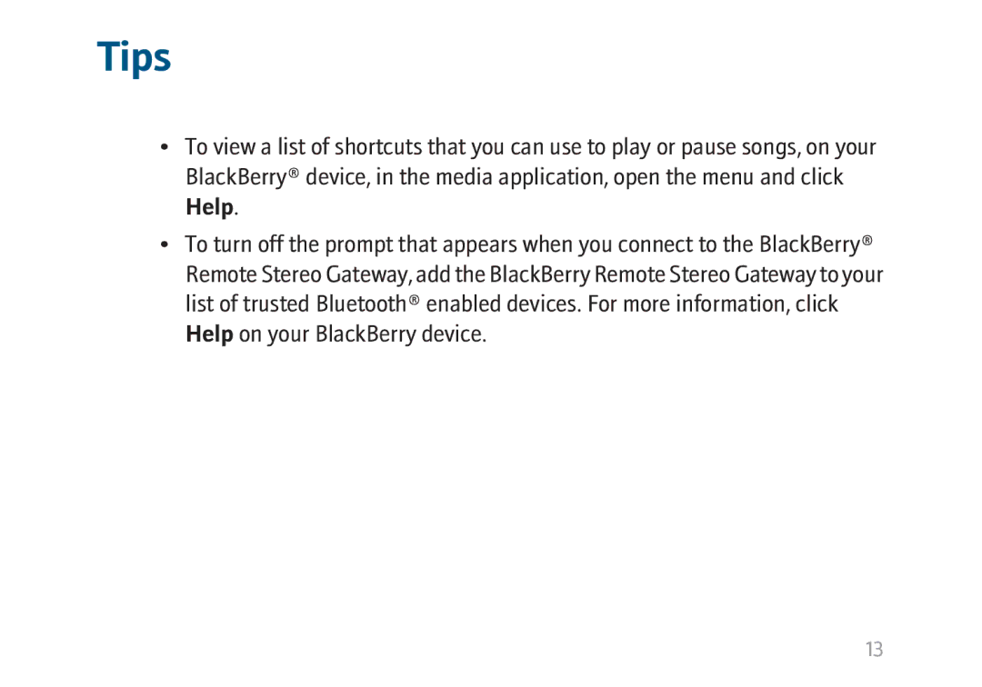 Blackberry MAT-17698-001 manual Tips 