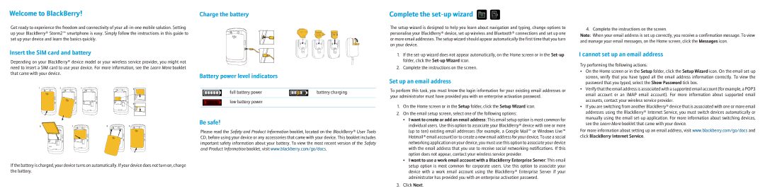 Blackberry MAT-29265-032 warranty Welcome to BlackBerry, Complete the set-up wizard 