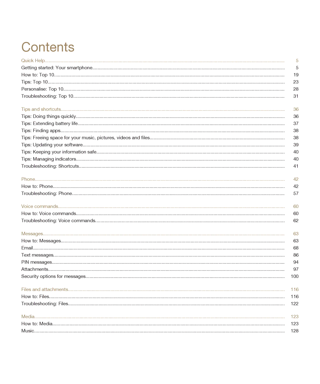 Blackberry P'9981 manual Contents 