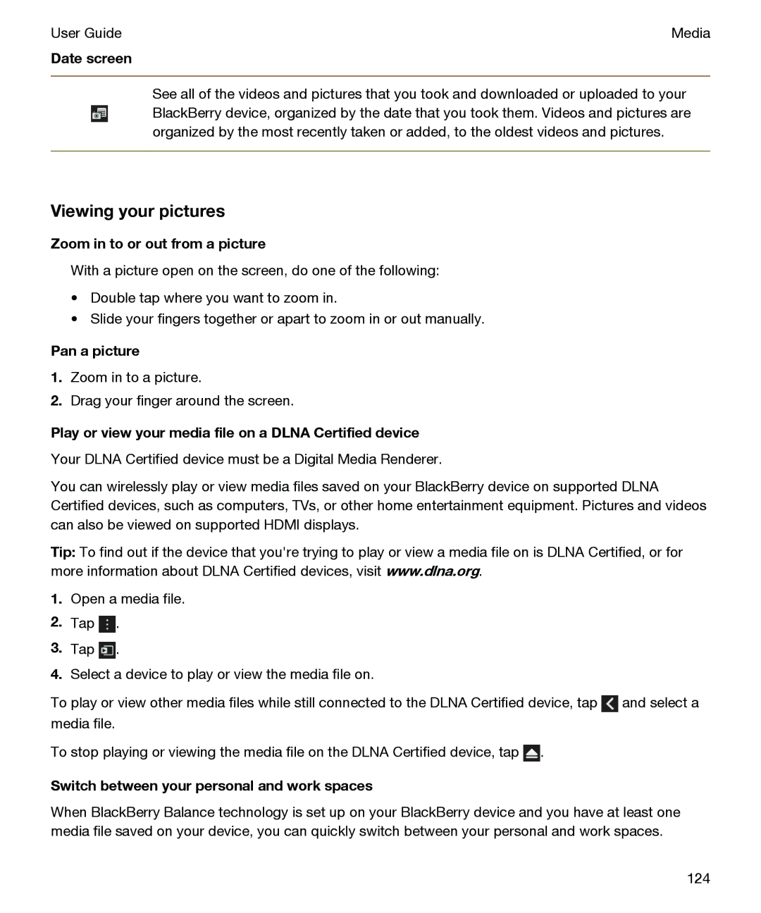 Blackberry P'9982 manual Viewing your pictures 