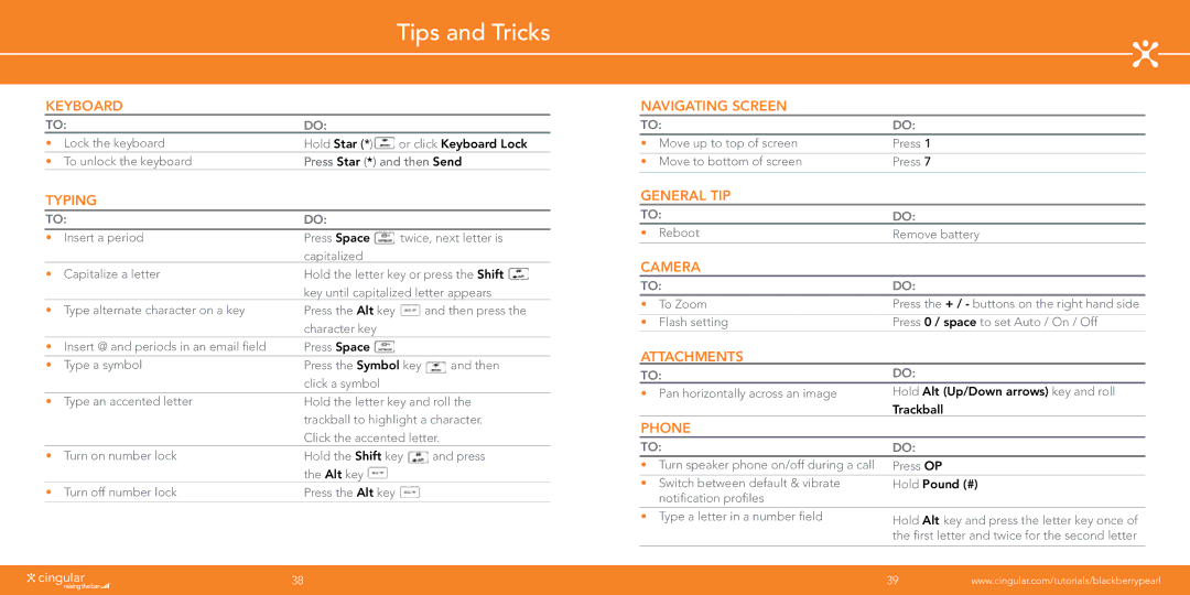 Blackberry Pearl manual Tips and Tricks 