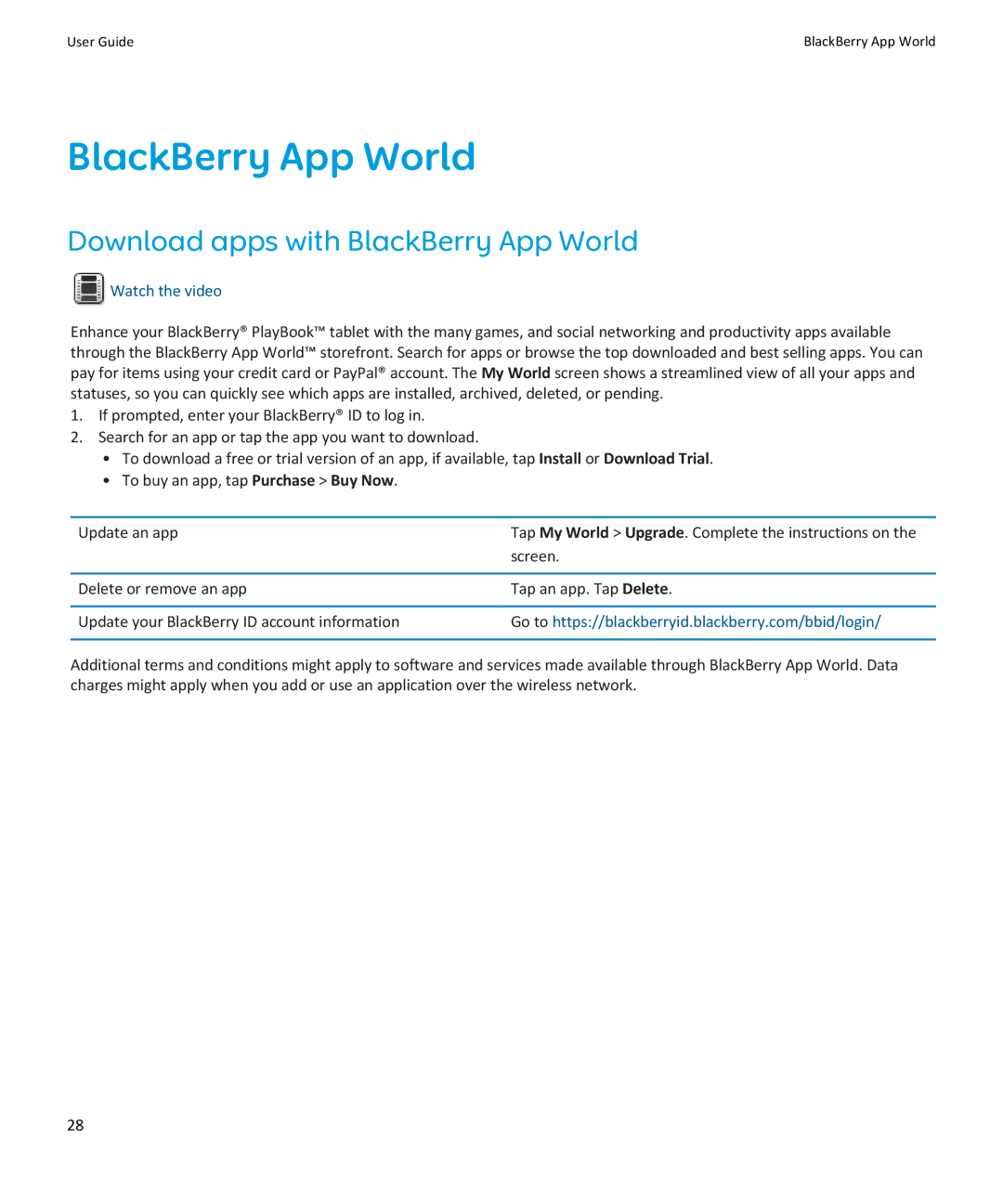 Blackberry PRD-38548-003, PRD-38548-002, PRD-38548-001 manual Download apps with BlackBerry App World, Screen 