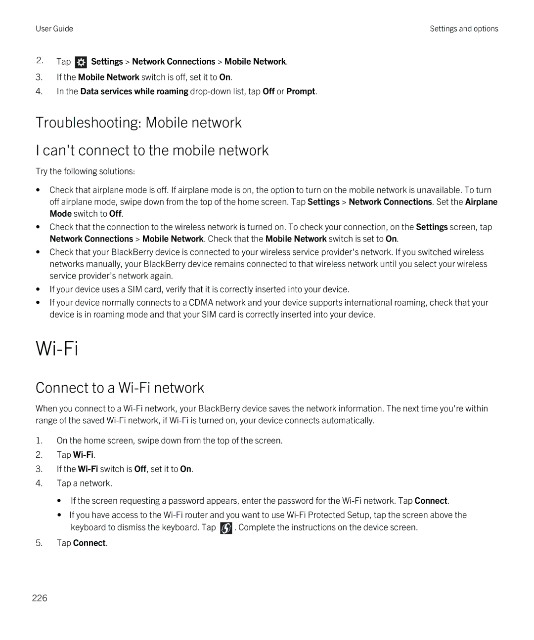 Blackberry Q5 manual Connect to a Wi-Fi network, Tap Connect 