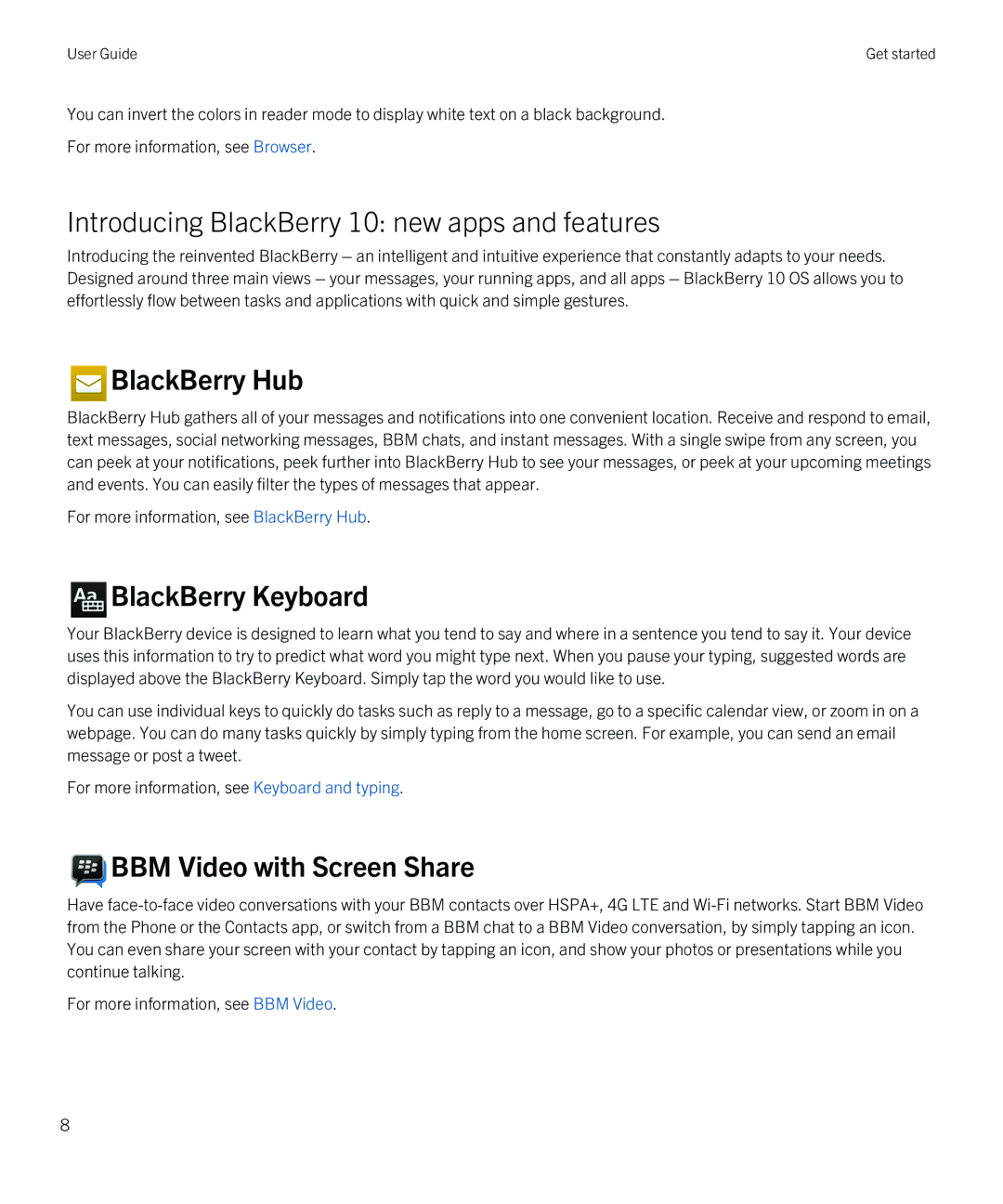 Blackberry Q5 manual Introducing BlackBerry 10 new apps and features, BlackBerry Keyboard 