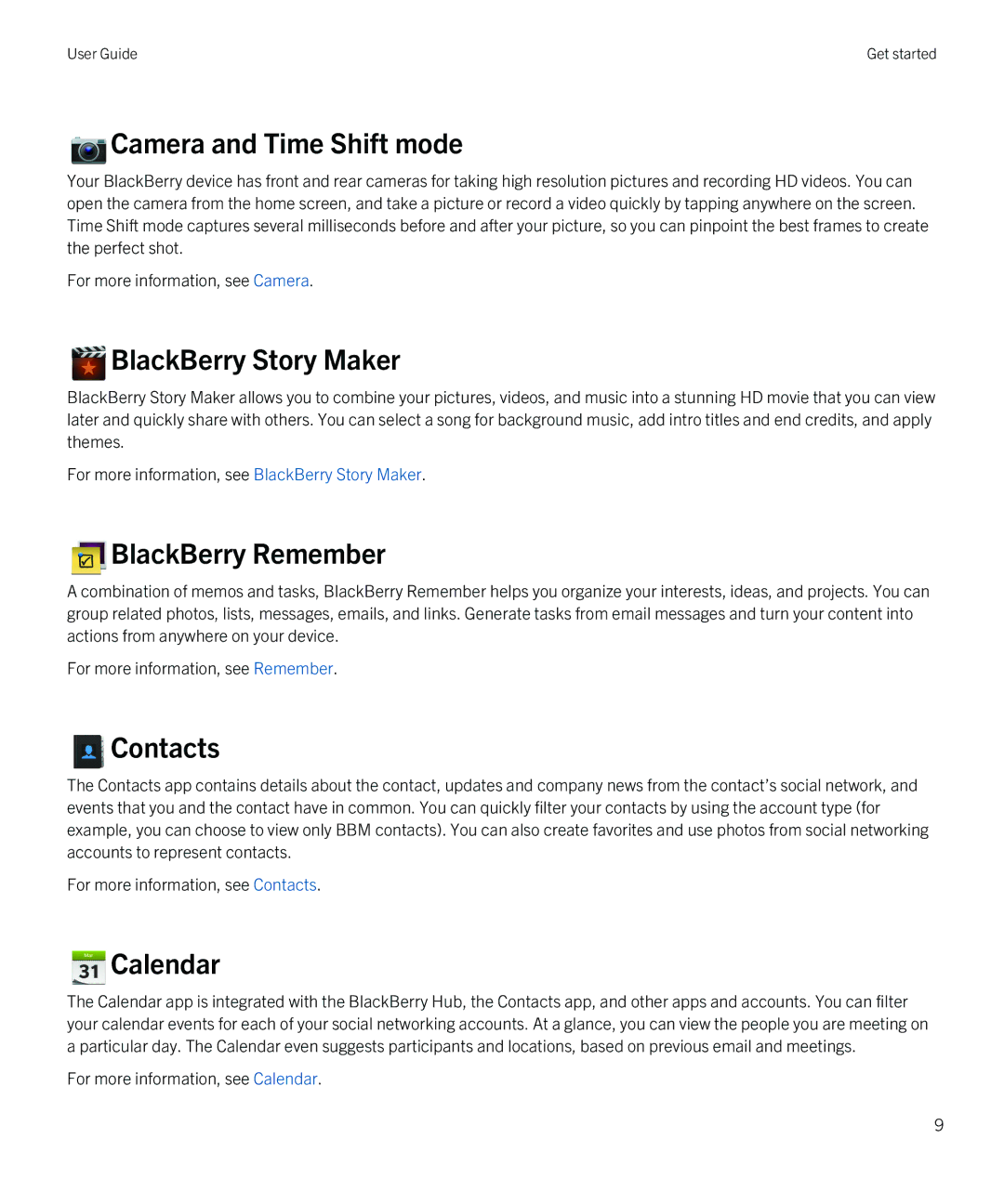 Blackberry Q5 manual Camera and Time Shift mode 