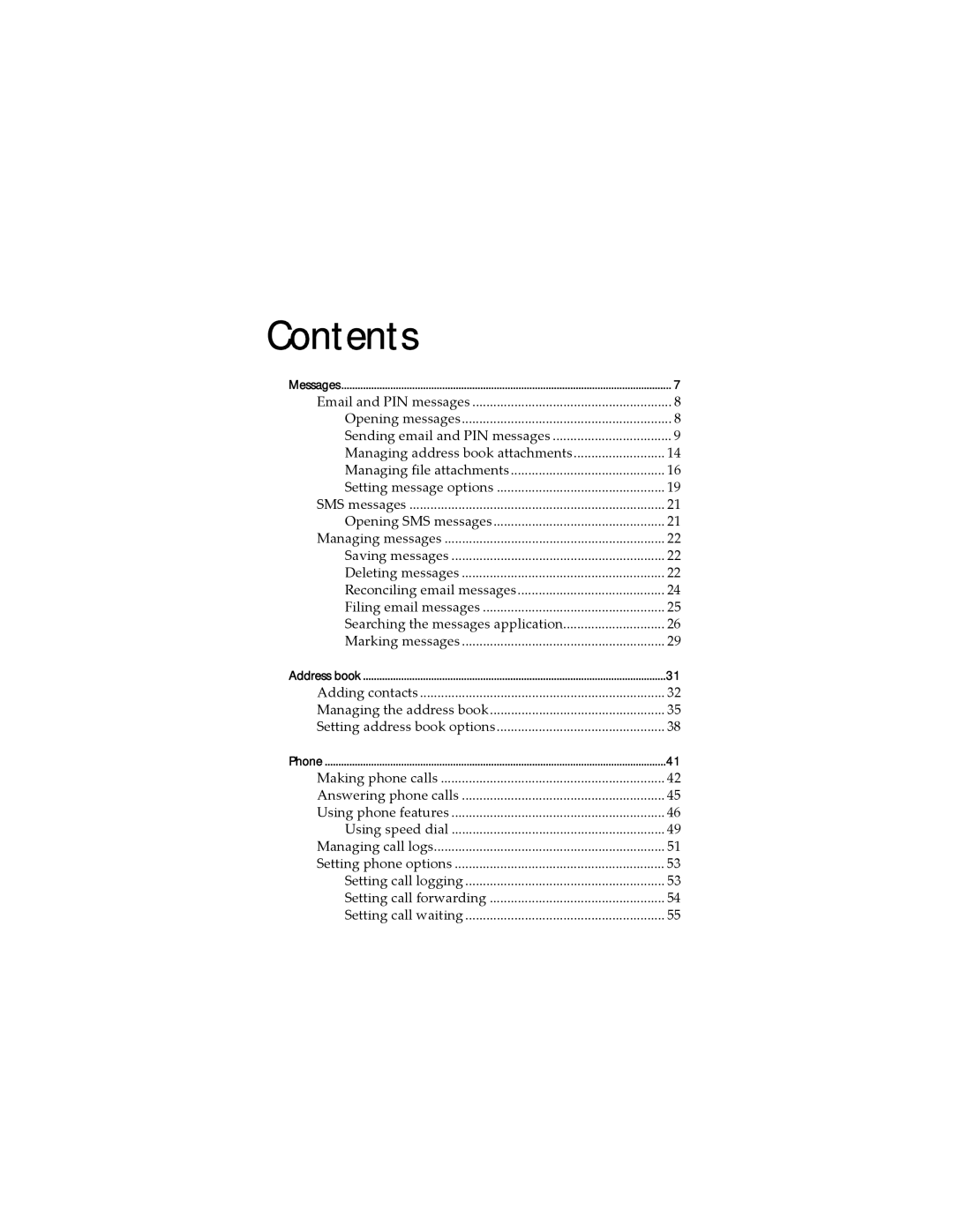 Blackberry RAL10IN manual Contents 