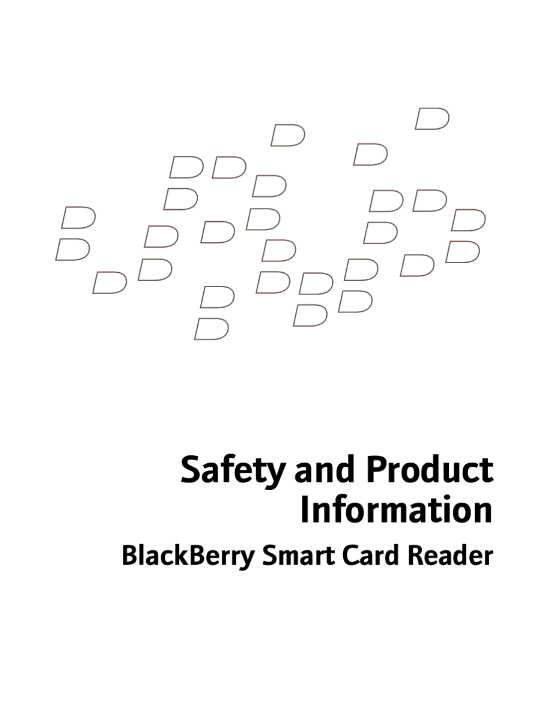 Blackberry RBB10BW manual Safety and Product Information, BlackBerry Smart Card Reader 