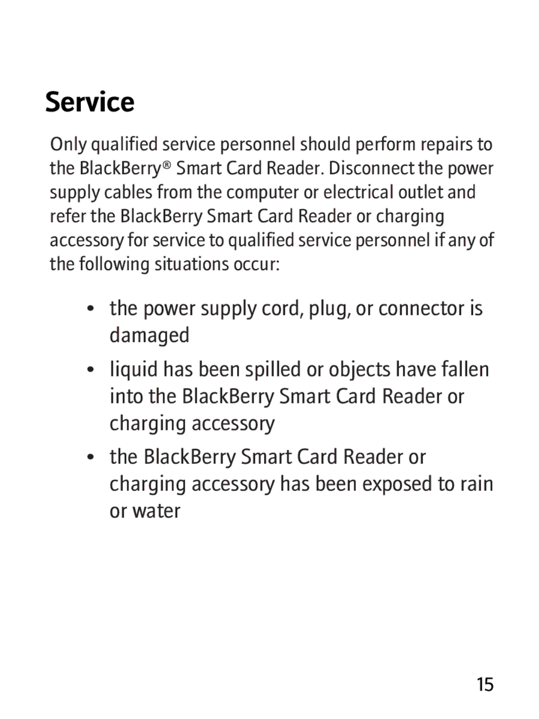 Blackberry RBB10BW manual Service 