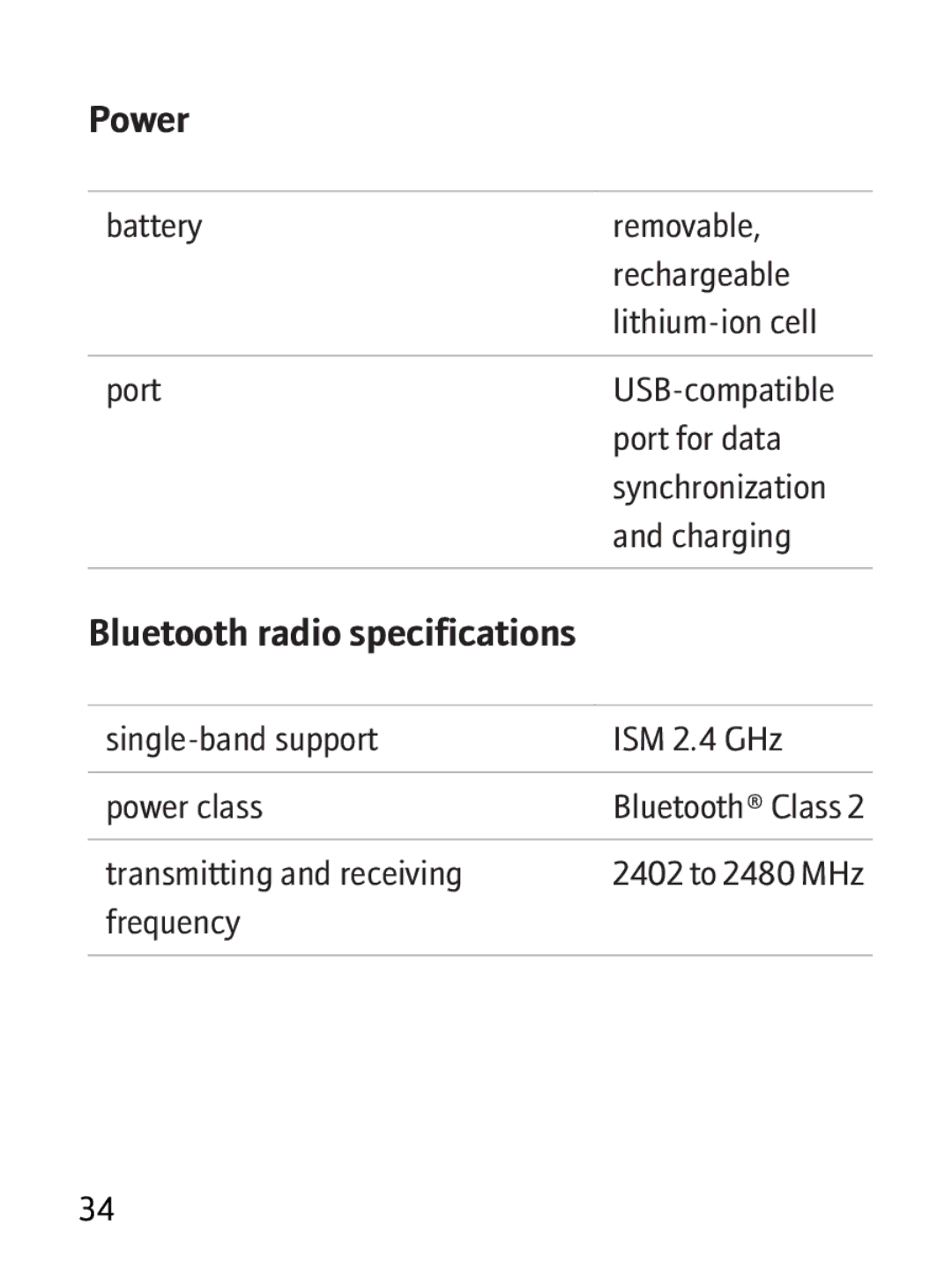 Blackberry RBB10BW manual Power 