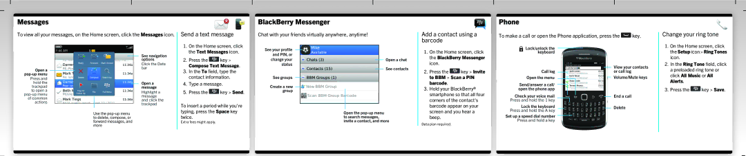 Blackberry MAT-41363-001 | PRINTSPEC-089 | SWD -1568276-0628084831-001 | RDx71UW Messages, BlackBerry Messenger, Phone 