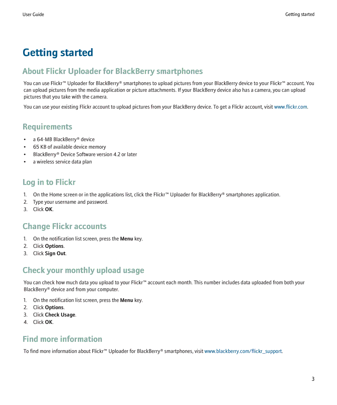 Blackberry Smartphones manual Getting started 