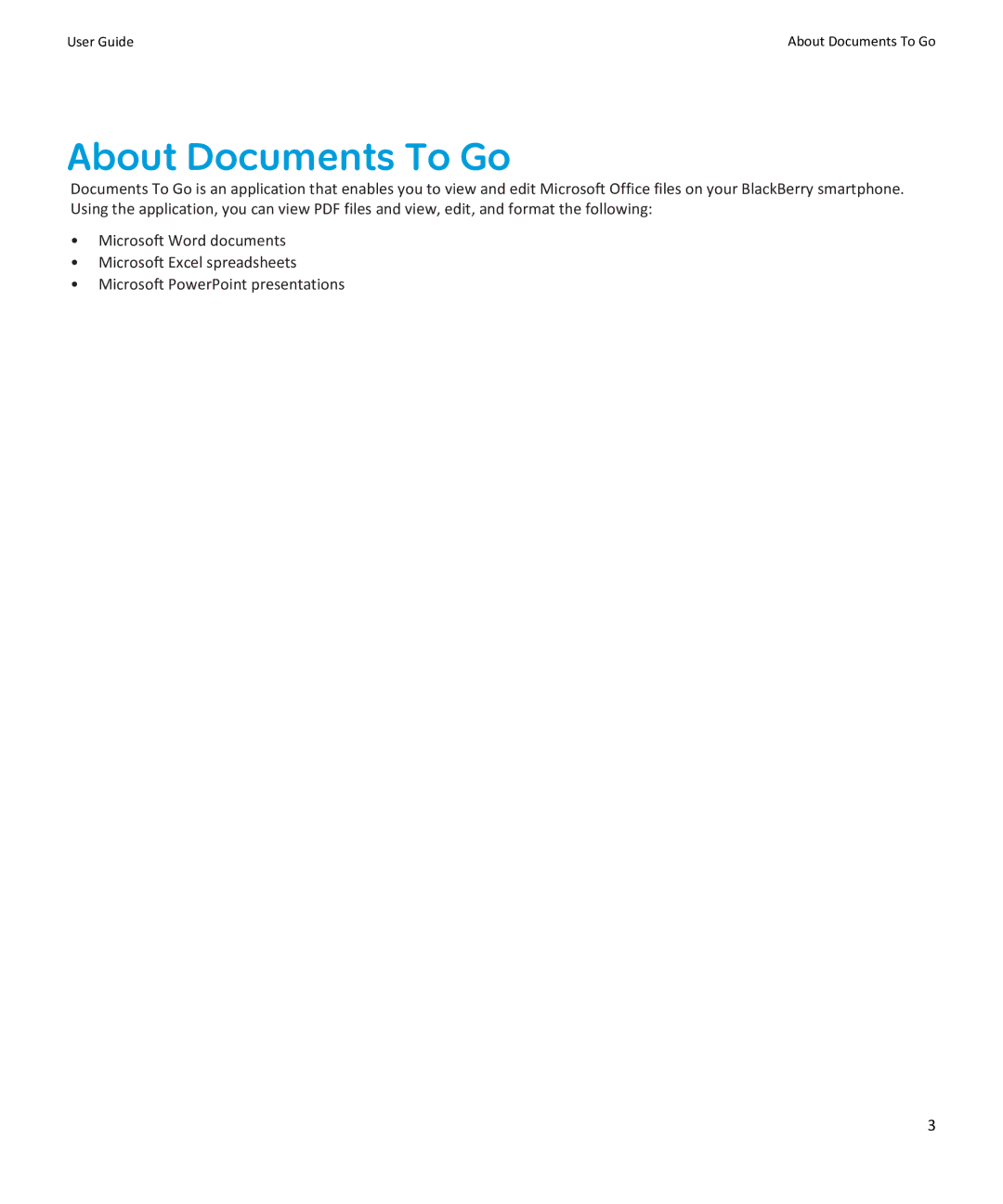 Blackberry SWD-1450503-1210090559-001 manual About Documents To Go 