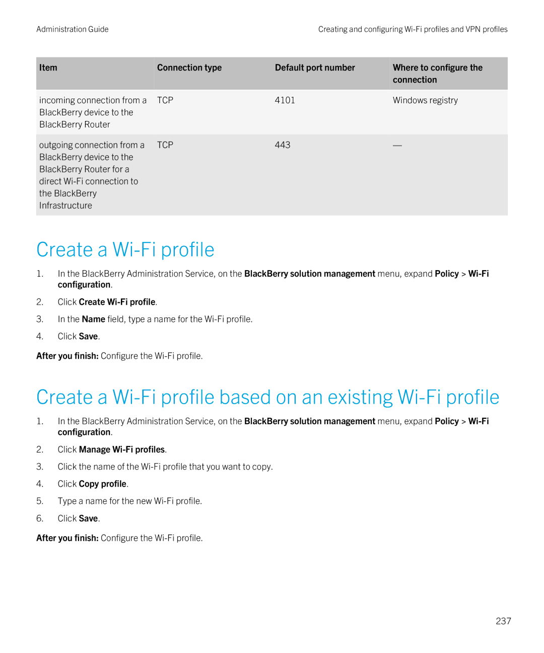 Blackberry SWD-20120924140022907 Create a Wi-Fi profile based on an existing Wi-Fi profile, Click Create Wi-Fi profile 