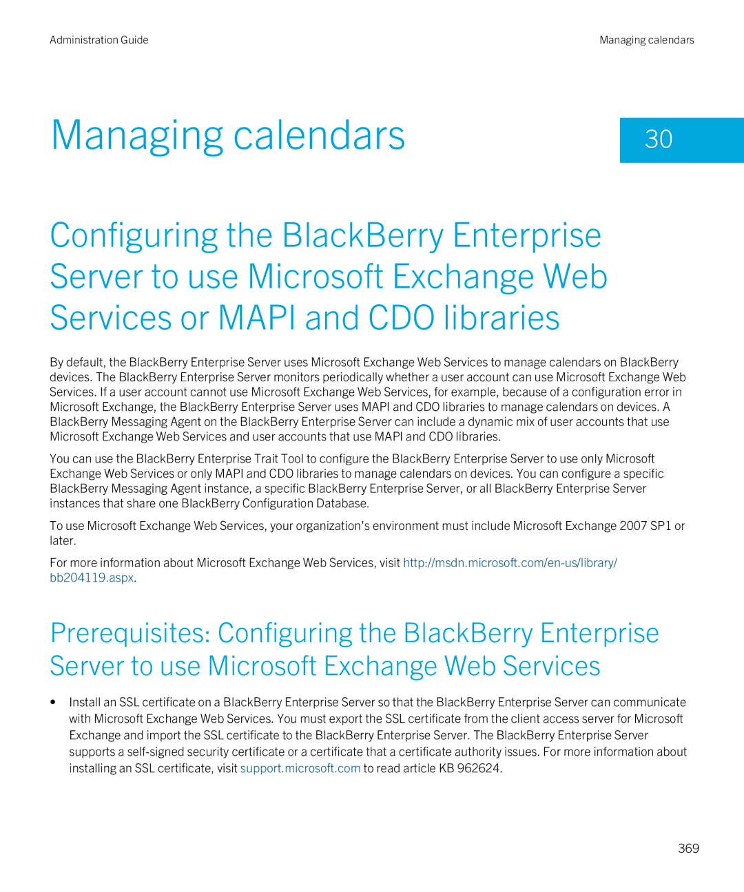 Blackberry SWD-20120924140022907 manual Managing calendars, 369 