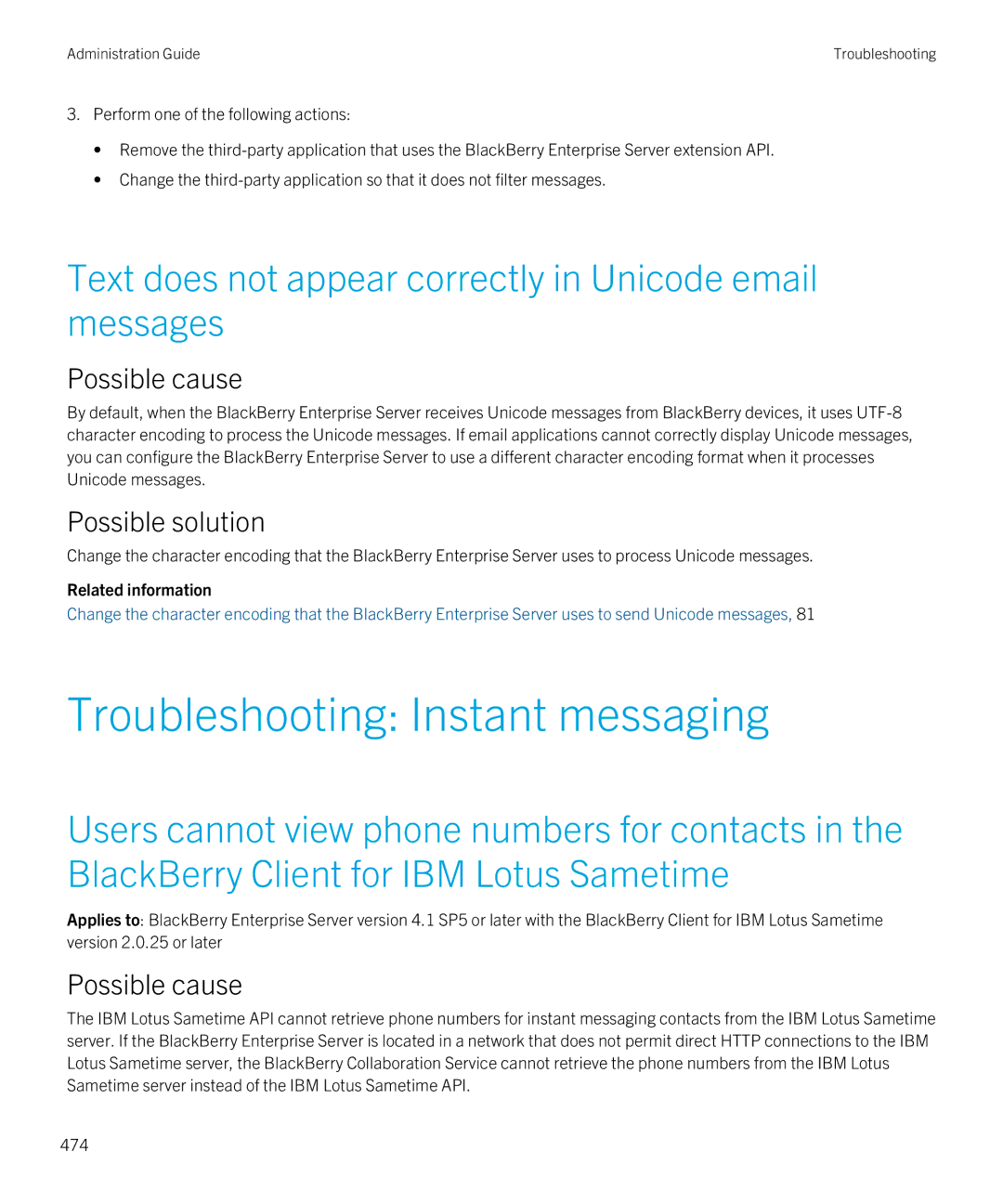 Blackberry SWD-20120924140022907 manual Troubleshooting Instant messaging 