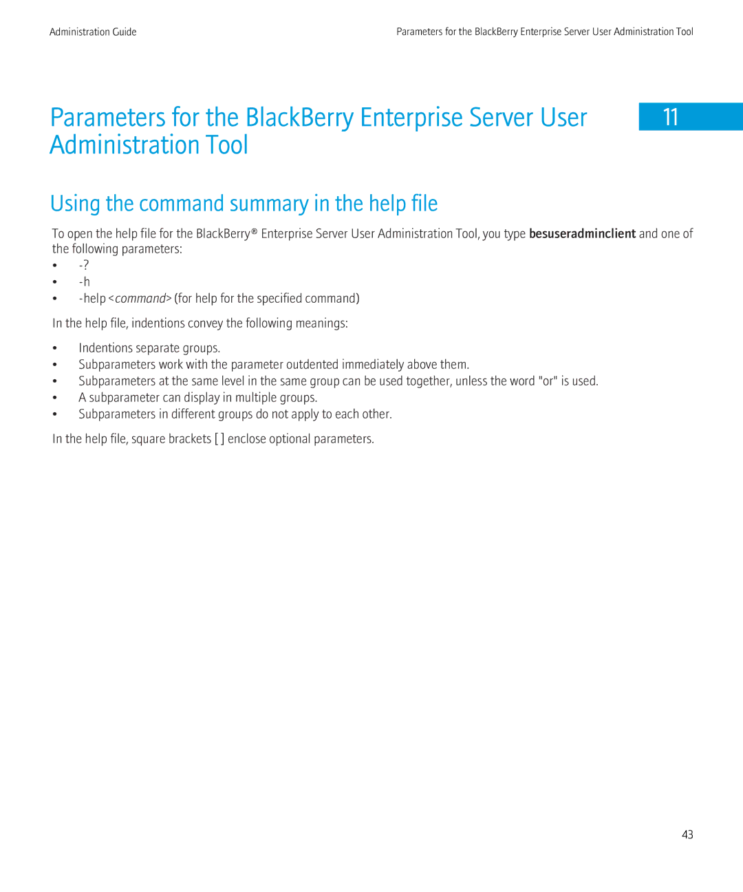 Blackberry SWD-504685-0330050601-001 manual Using the command summary in the help file 