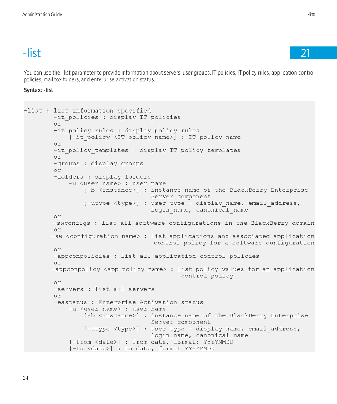 Blackberry SWD-504685-0330050601-001 manual List 