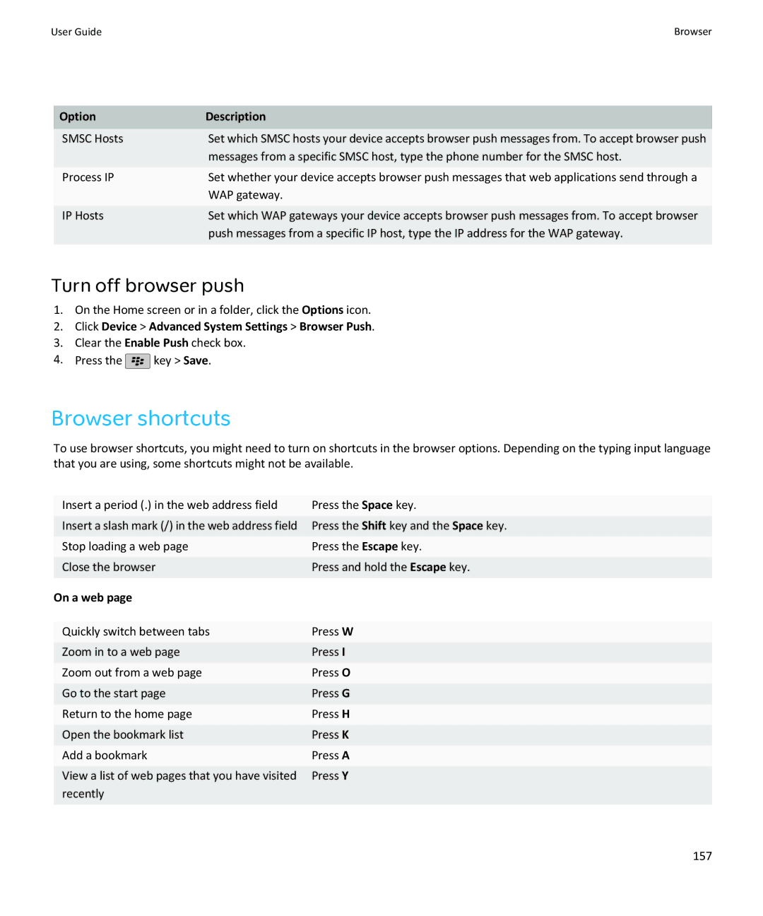 Blackberry SWDT643442-941426-0201084713-001 Turn off browser push, Click Device Advanced System Settings Browser Push 