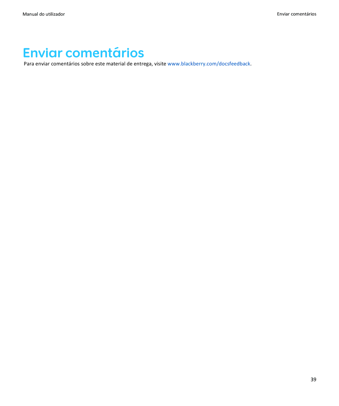 Blackberry Verso: 6.1 manual do utilizador Enviar comentários 