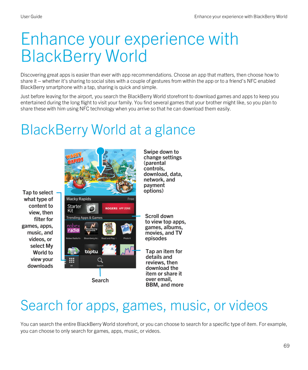 Blackberry Z10 manual Enhance your experience with BlackBerry World 