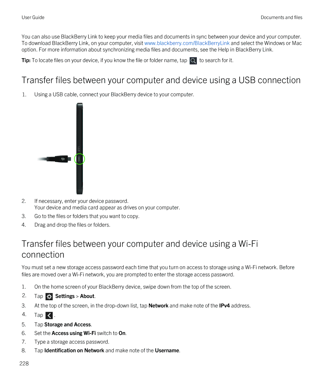 Blackberry Z10 manual Tap Settings About, Tap Identification on Network and make note of the Username 