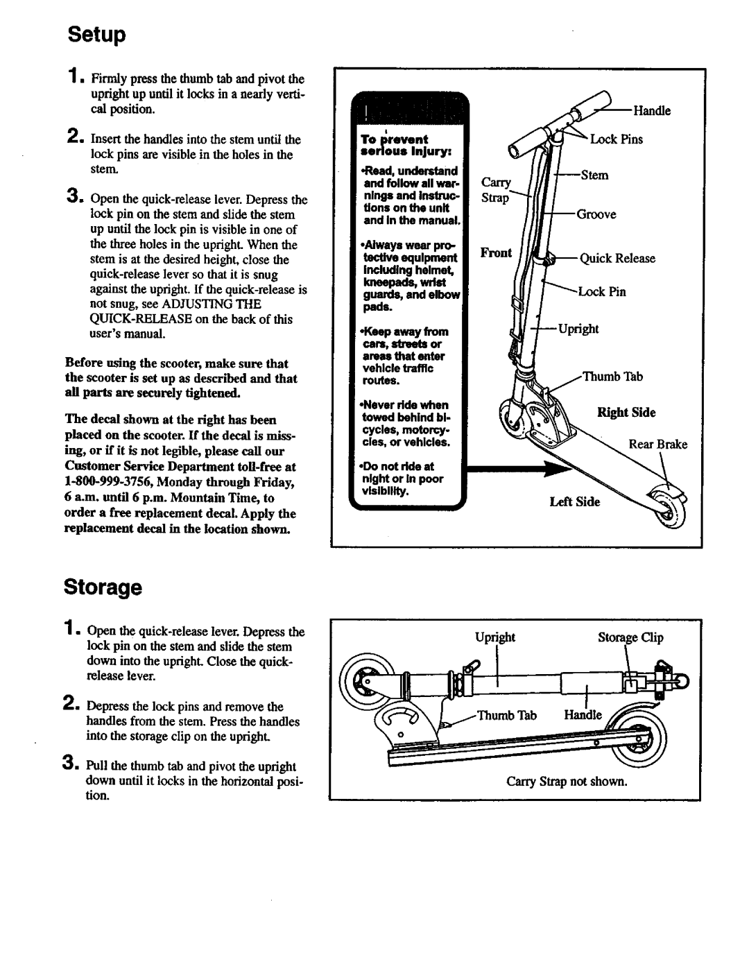 Blade ICE 831.48853 user manual Setup, Storage 