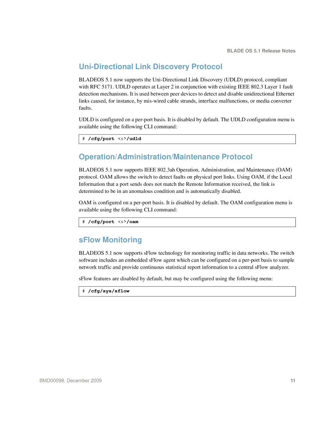 Blade ICE BMD00098 manual Uni-Directional Link Discovery Protocol, Operation/Administration/Maintenance Protocol 