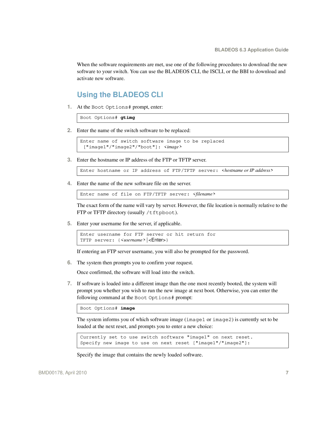 Blade ICE BMD00178 manual Using the Bladeos CLI 