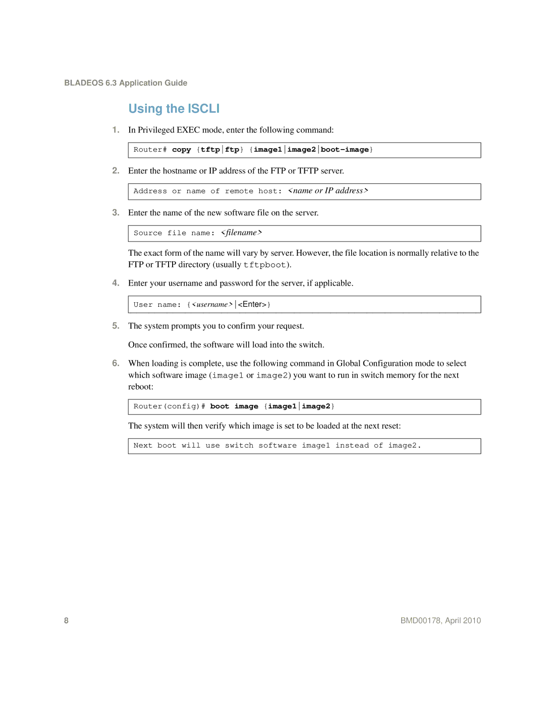 Blade ICE BMD00178 manual Using the Iscli 