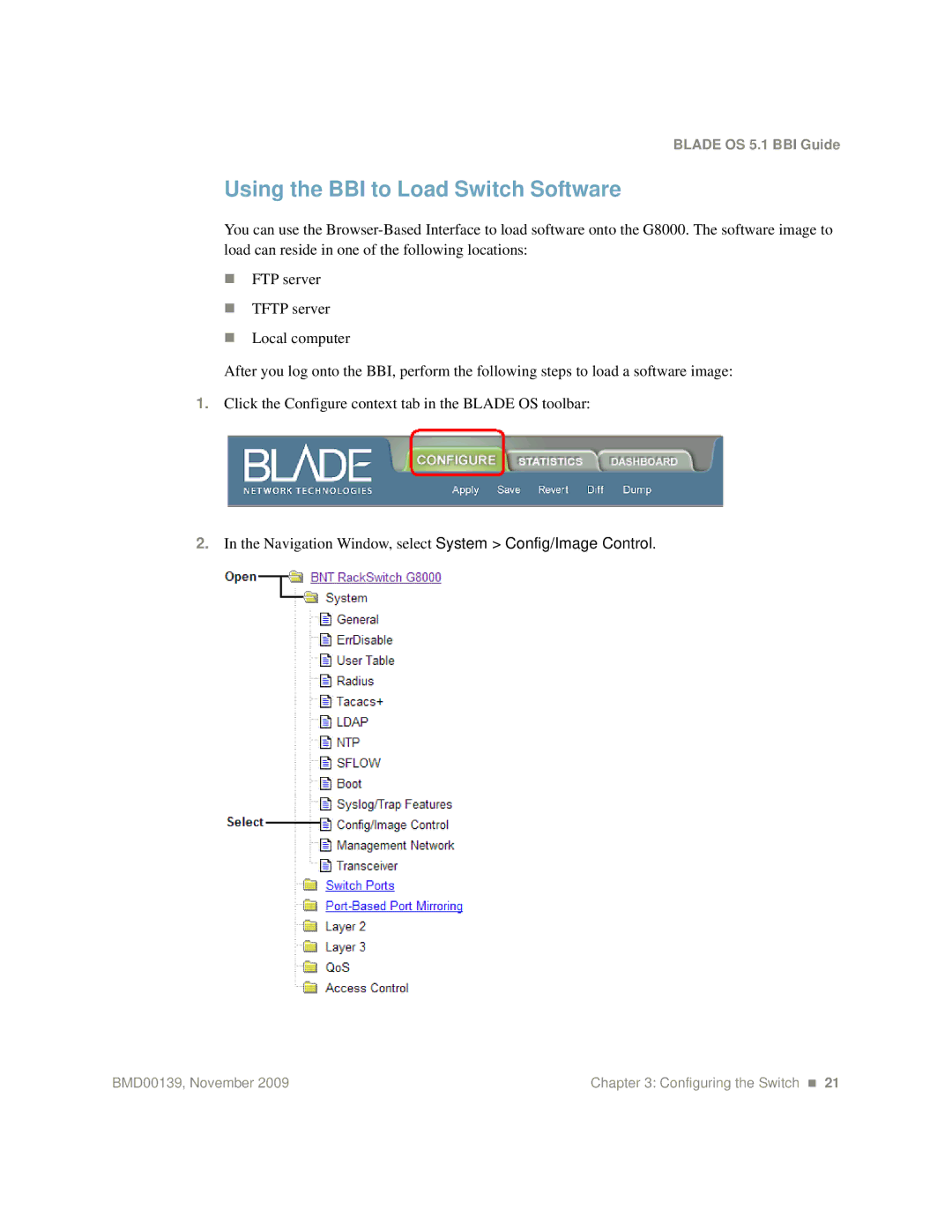 Blade ICE G8000 manual Using the BBI to Load Switch Software 