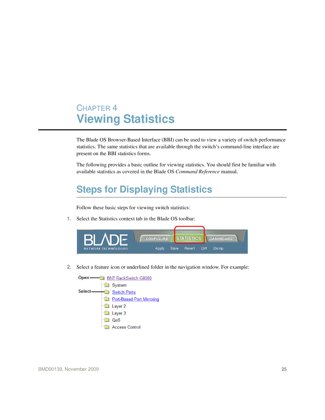 Blade ICE G8000 manual Viewing Statistics, Steps for Displaying Statistics 