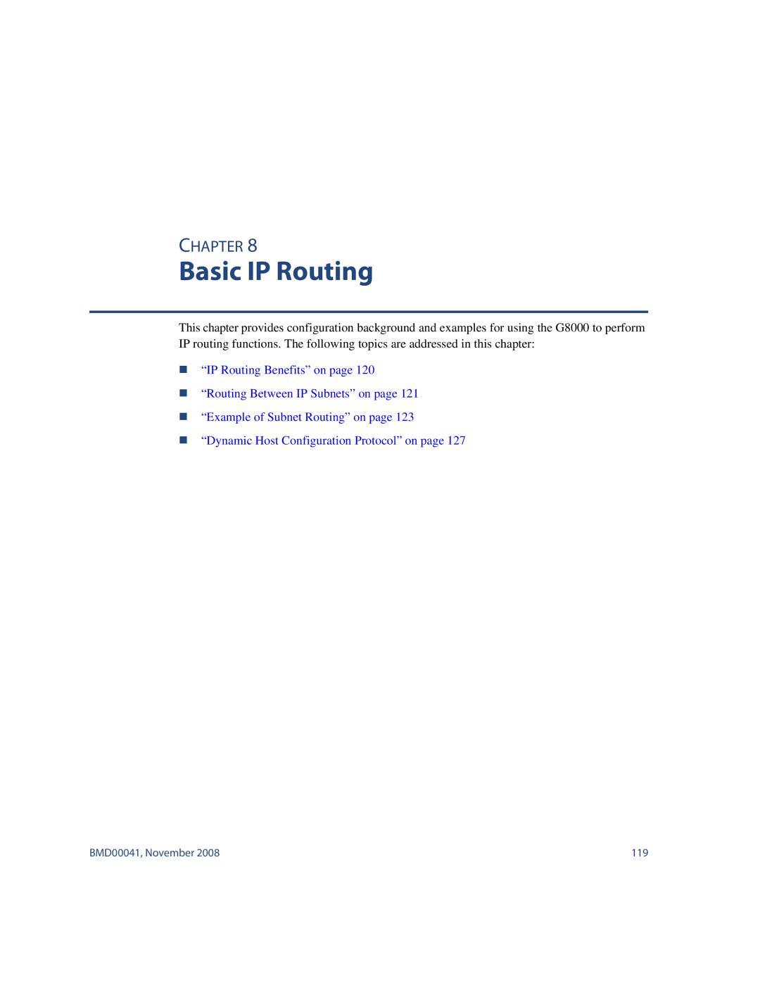 Blade ICE G8000 manual Basic IP Routing 