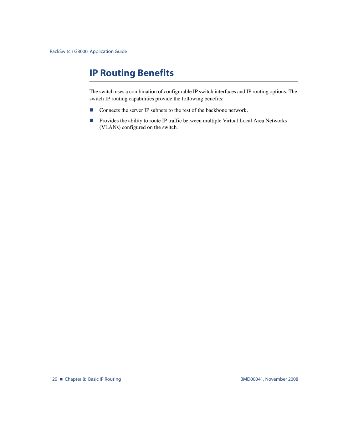 Blade ICE G8000 manual IP Routing Benefits 