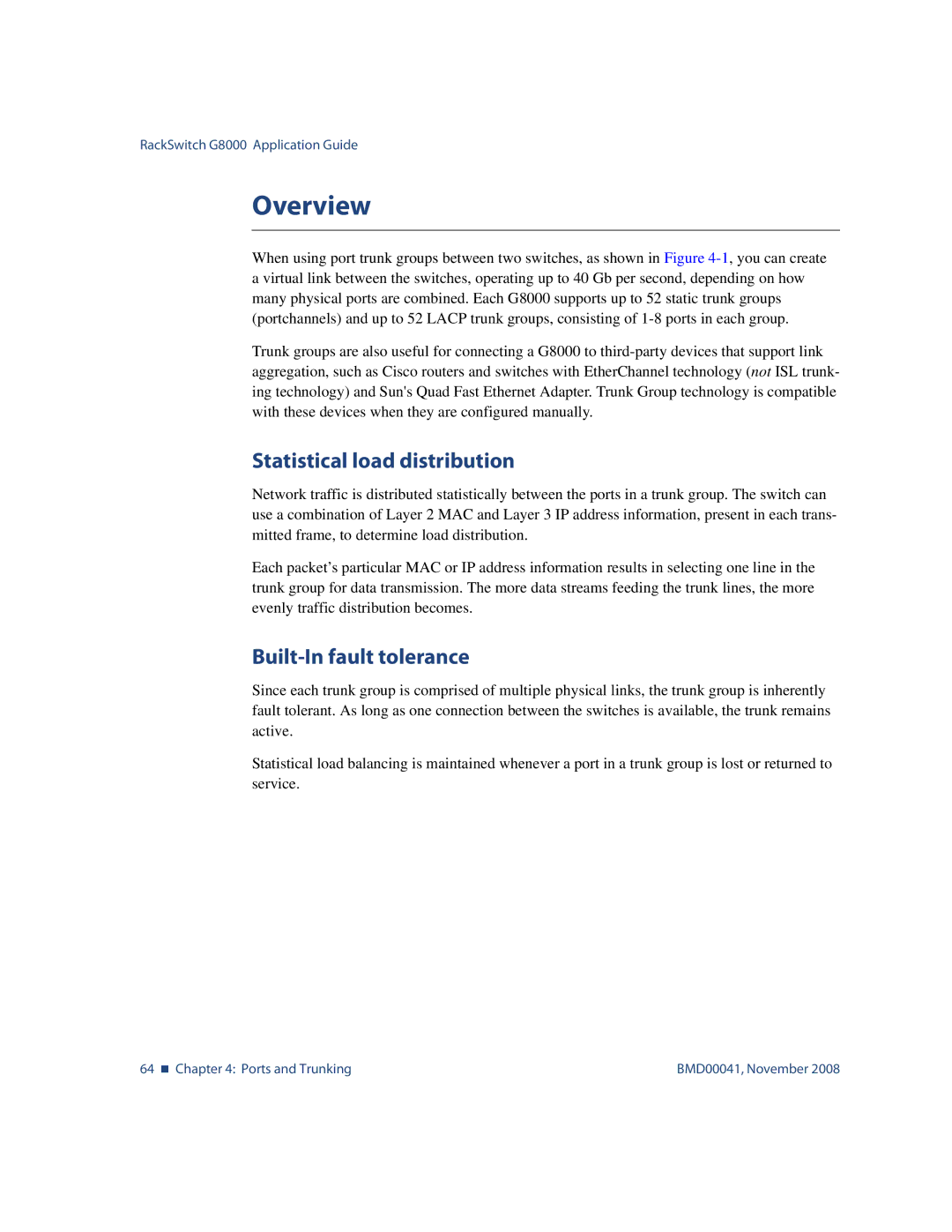 Blade ICE G8000 manual Statistical load distribution, Built-In fault tolerance 