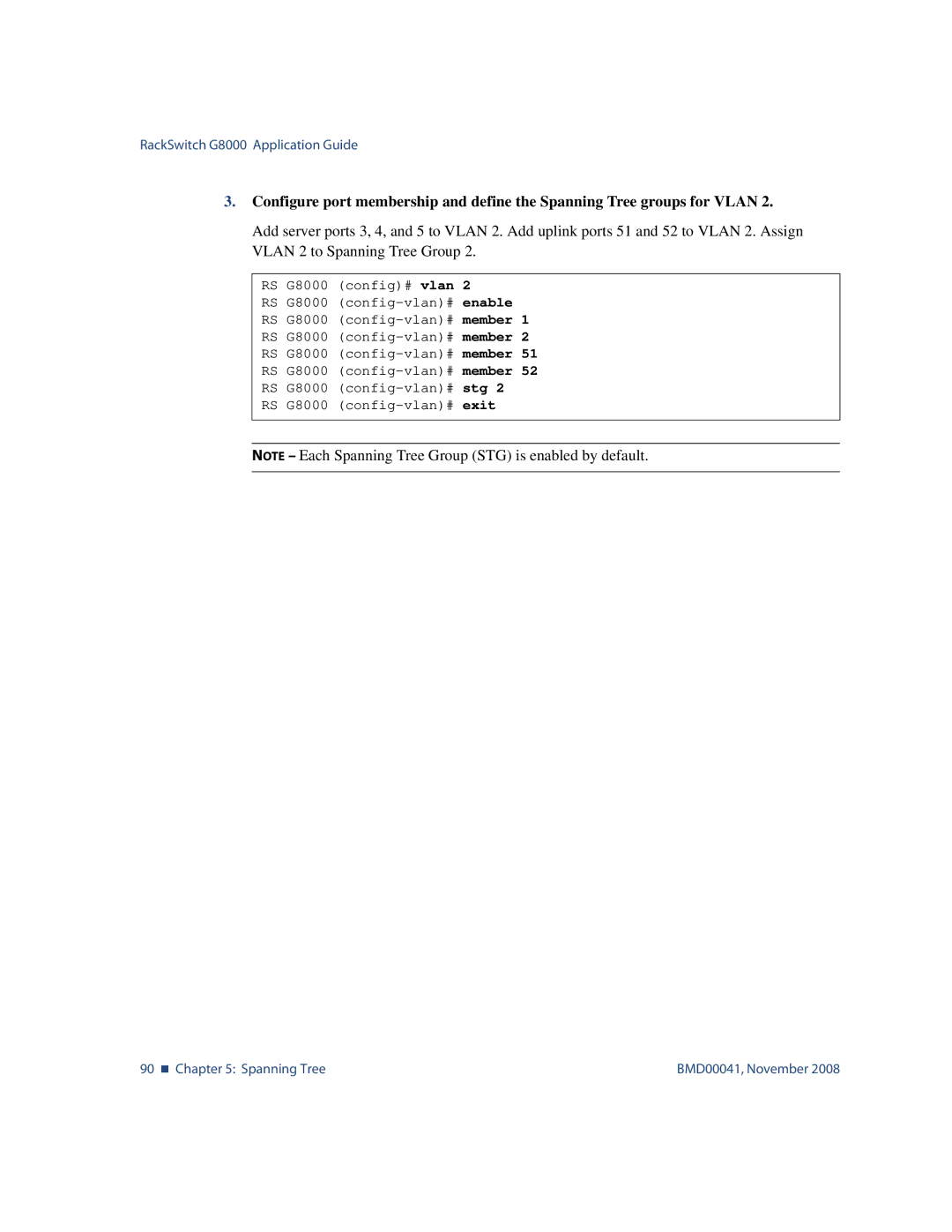 Blade ICE G8000 manual 90 „ Spanning Tree 