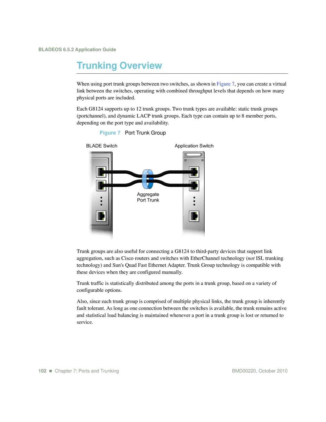 Blade ICE G8124-E manual Trunking Overview, Port Trunk Group 