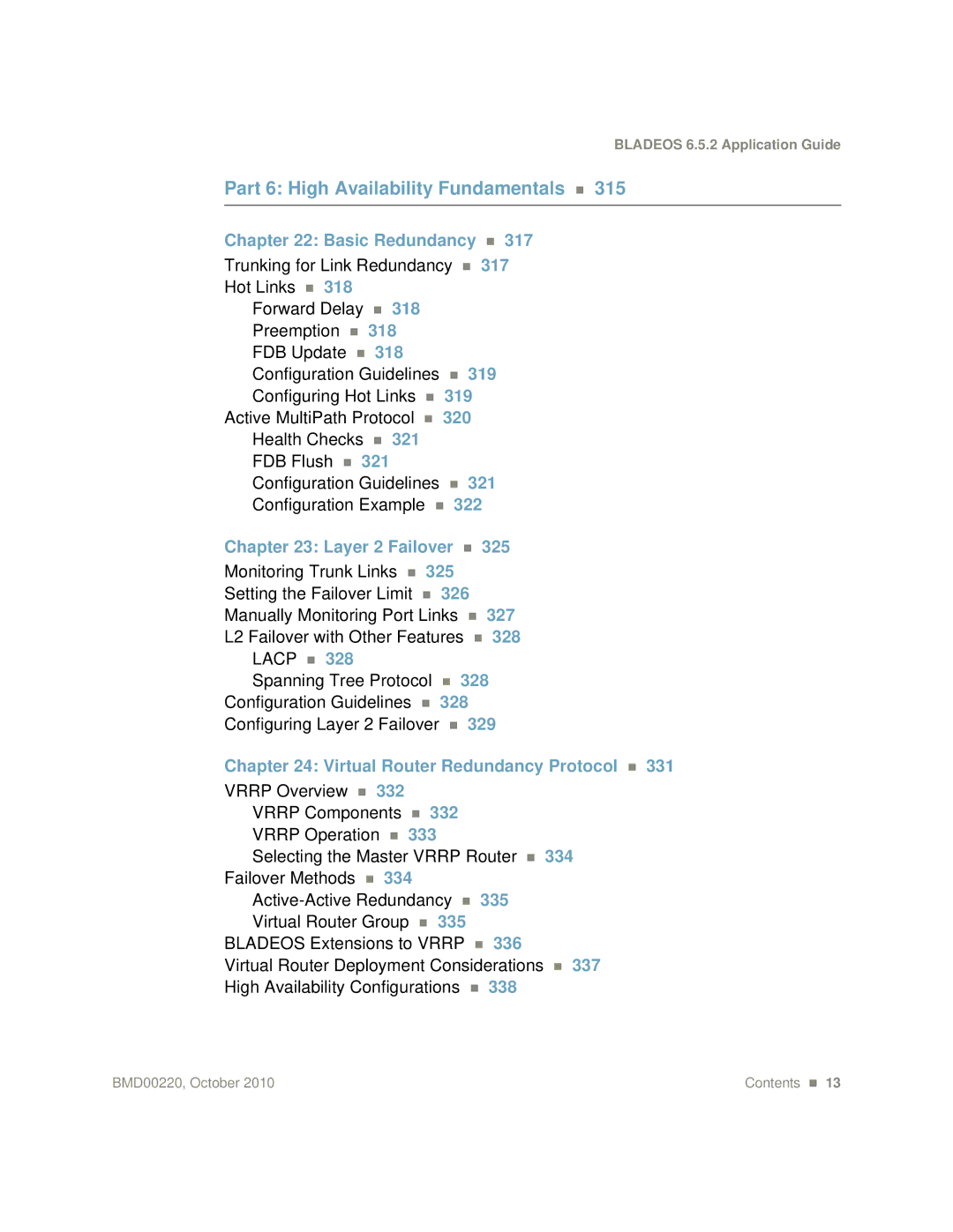 Blade ICE G8124-E manual Part 6 High Availability Fundamentals 