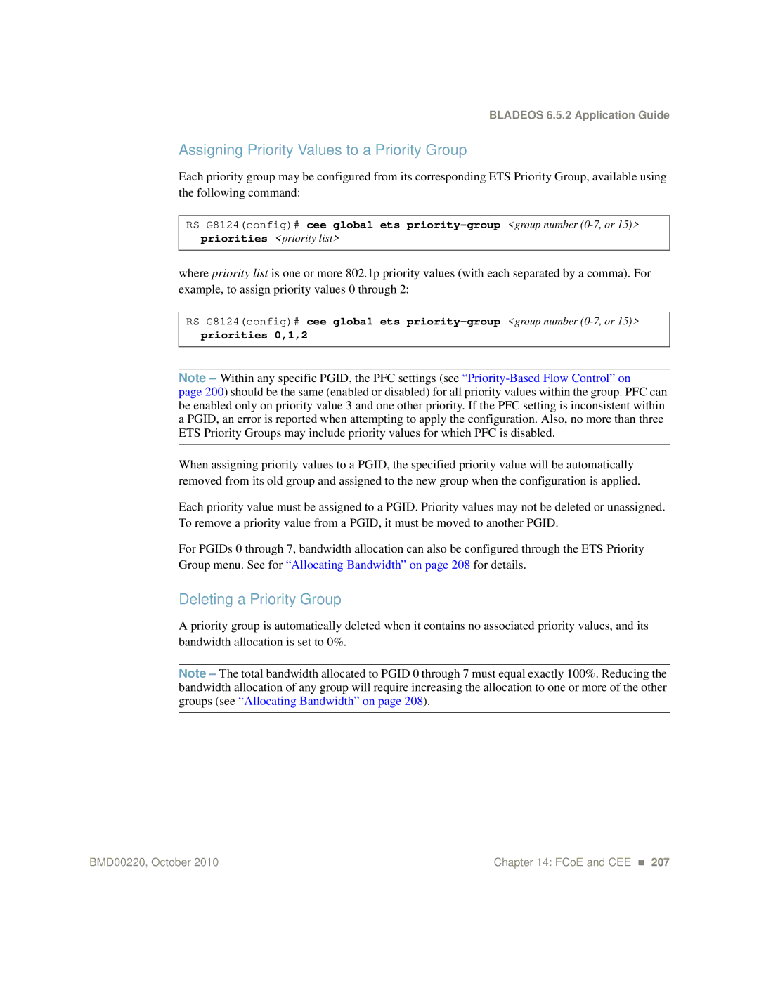 Blade ICE G8124-E manual Assigning Priority Values to a Priority Group 