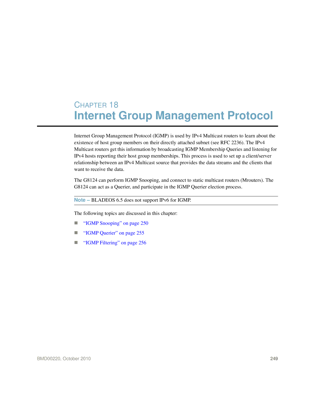 Blade ICE G8124-E manual Internet Group Management Protocol 