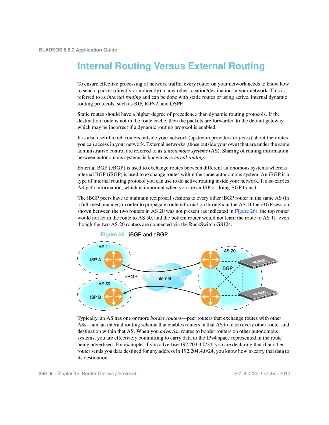 Blade ICE G8124-E manual Internal Routing Versus External Routing, IBGP and eBGP 