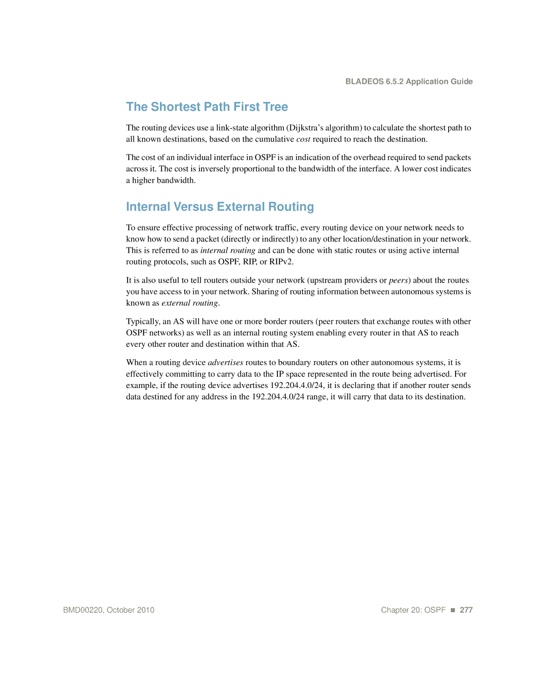 Blade ICE G8124-E manual Shortest Path First Tree, Internal Versus External Routing 