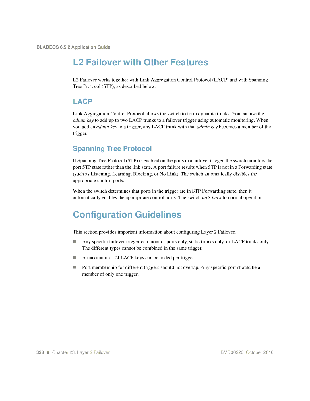 Blade ICE G8124-E manual L2 Failover with Other Features, Spanning Tree Protocol 