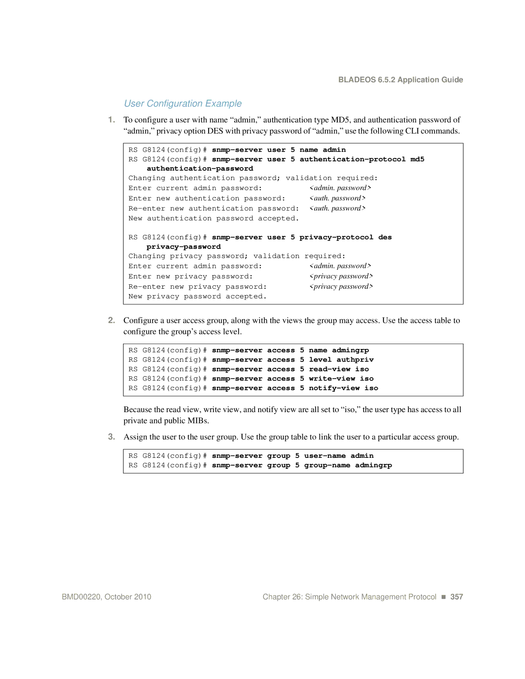 Blade ICE G8124-E manual User Configuration Example 