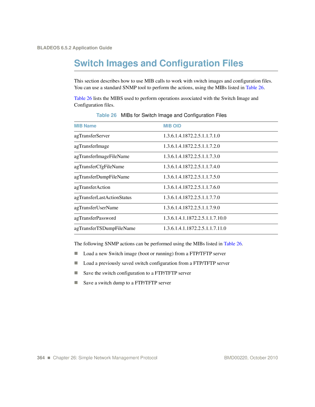 Blade ICE G8124-E manual Switch Images and Configuration Files, MIBs for Switch Image and Configuration Files 