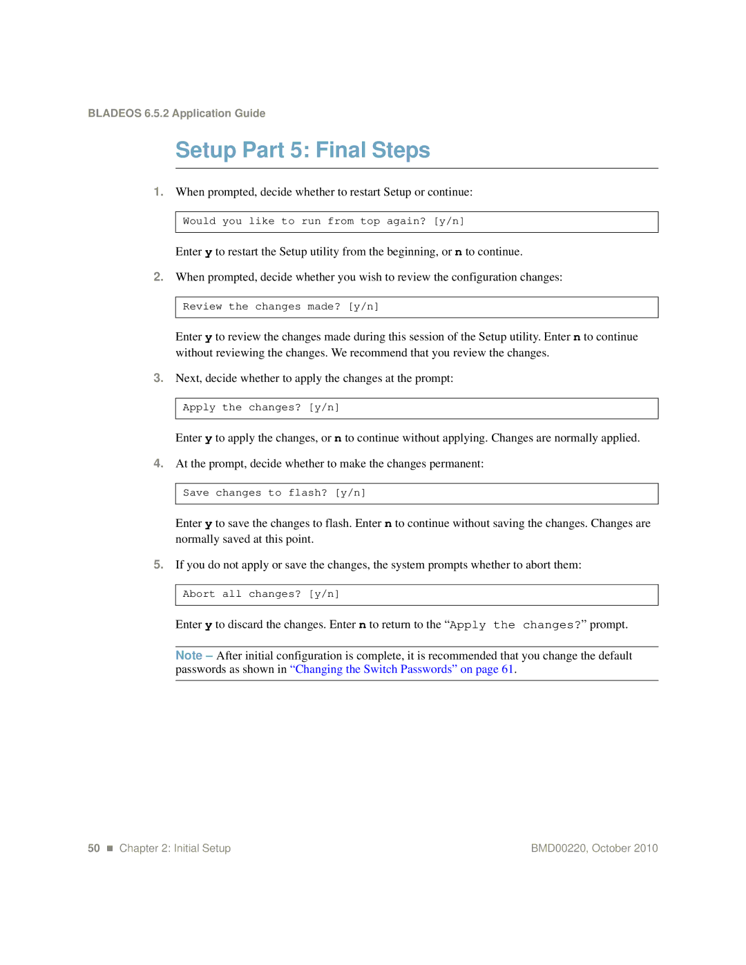 Blade ICE G8124-E manual Setup Part 5 Final Steps, When prompted, decide whether to restart Setup or continue 