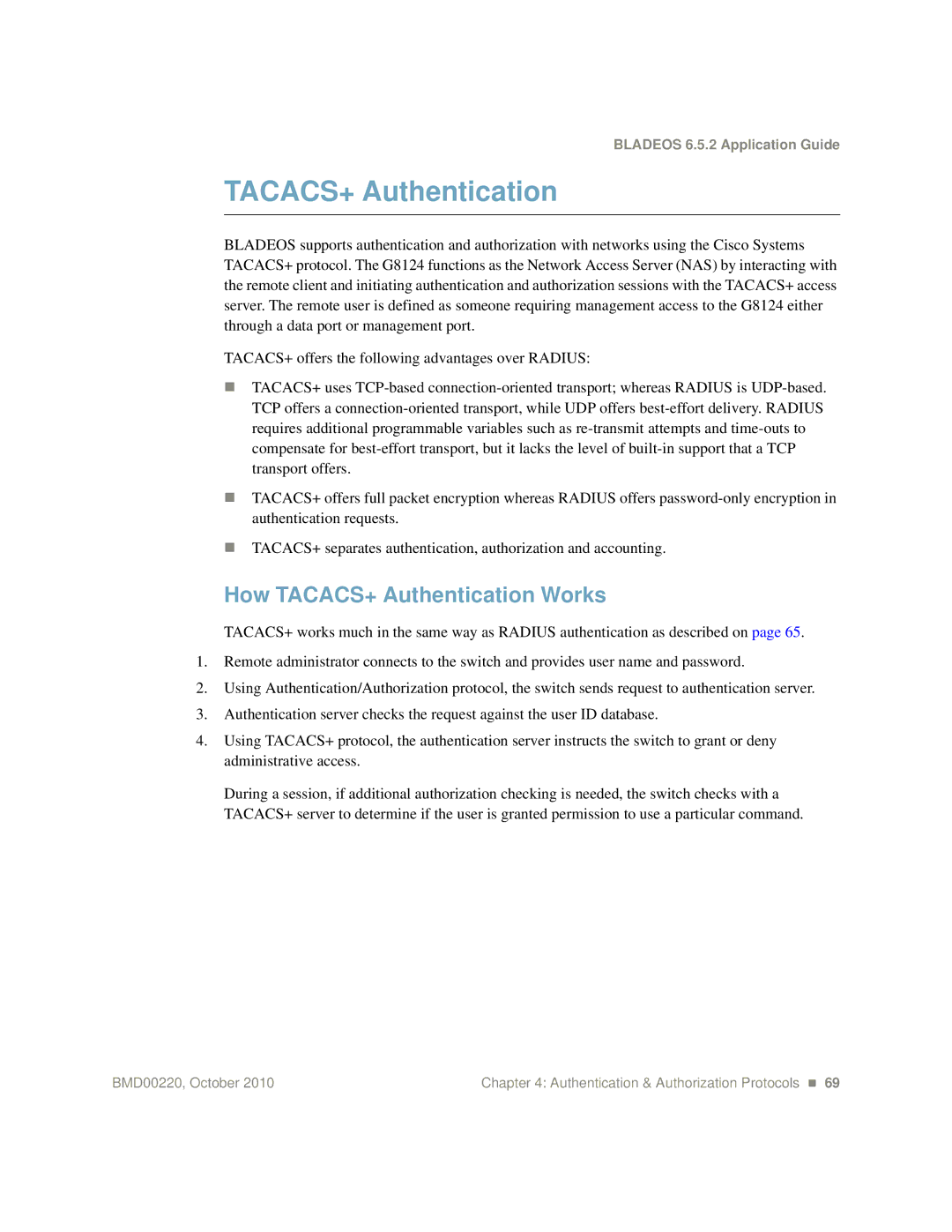 Blade ICE G8124-E manual How TACACS+ Authentication Works 